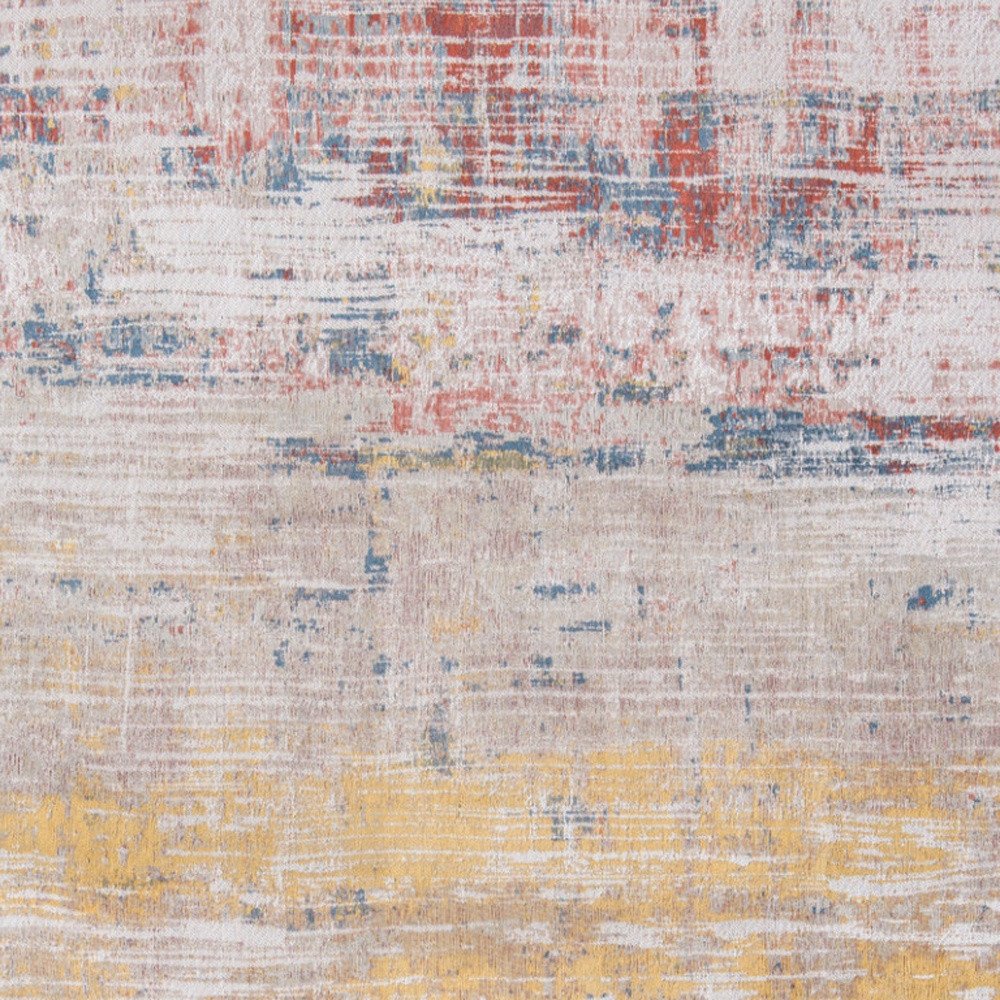 9' X 13' White Abstract Non Skid Area Rug  Warm Home View