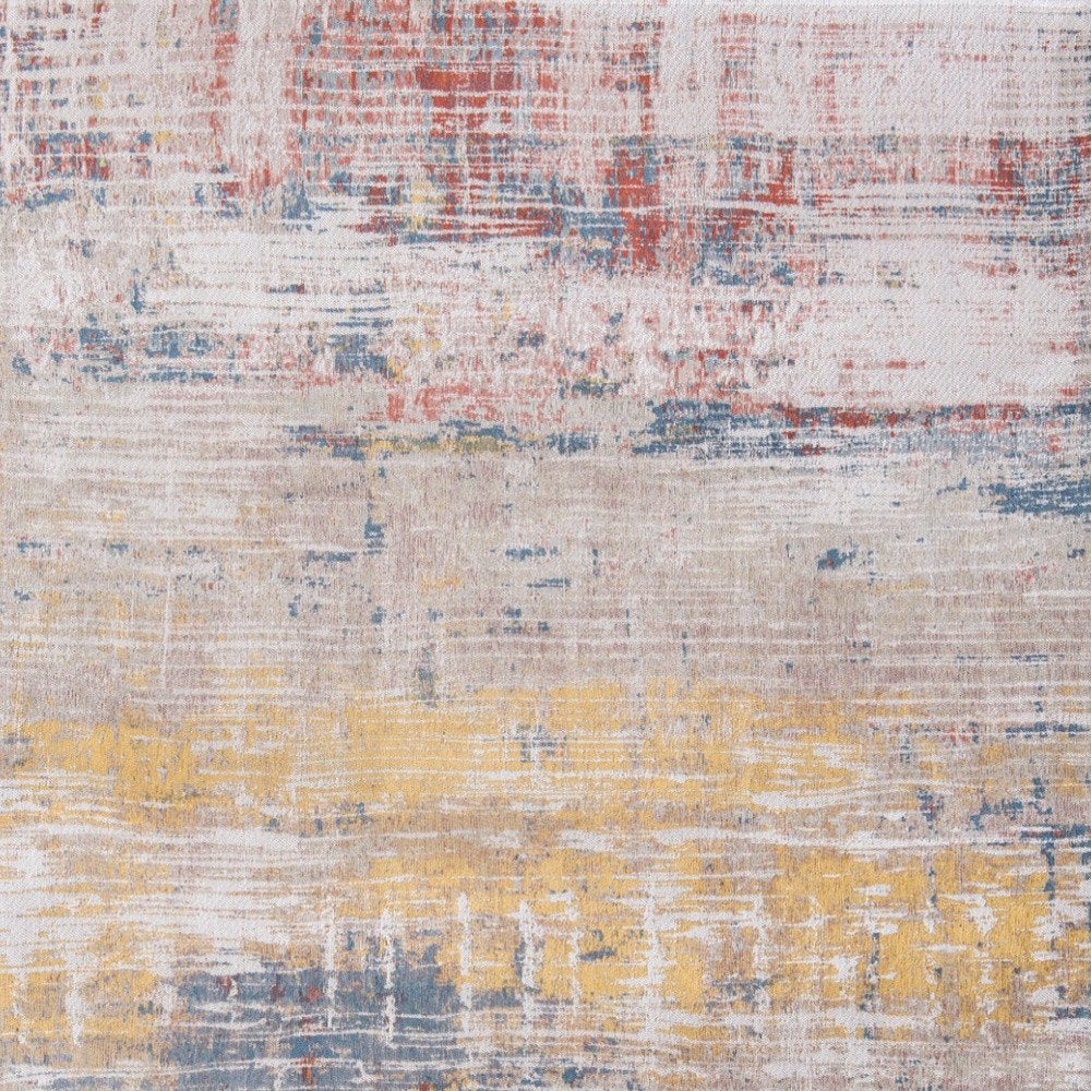 9' X 13' White Abstract Non Skid Area Rug  Warm Home View