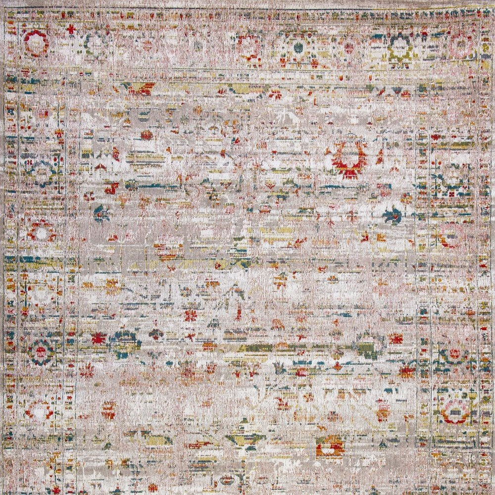 9' X 13' White Oriental Non Skid Area Rug  Warm Home View