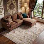 9' X 13' White Oriental Non Skid Area Rug  Warm Home View