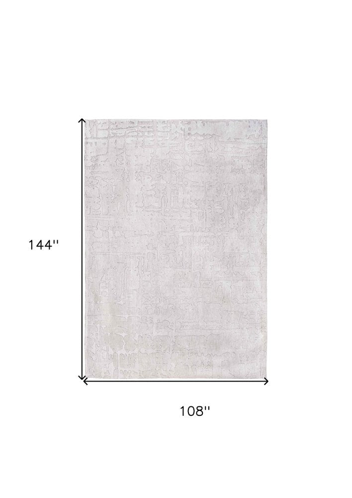 9' X 13' White Abstract Non Skid Area Rug  Warm Home View