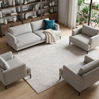 9' X 13' White Abstract Non Skid Area Rug  Warm Home View