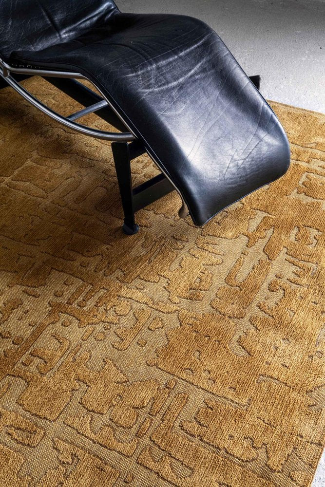 9' X 13' Yellow Abstract Non Skid Area Rug  Warm Home View