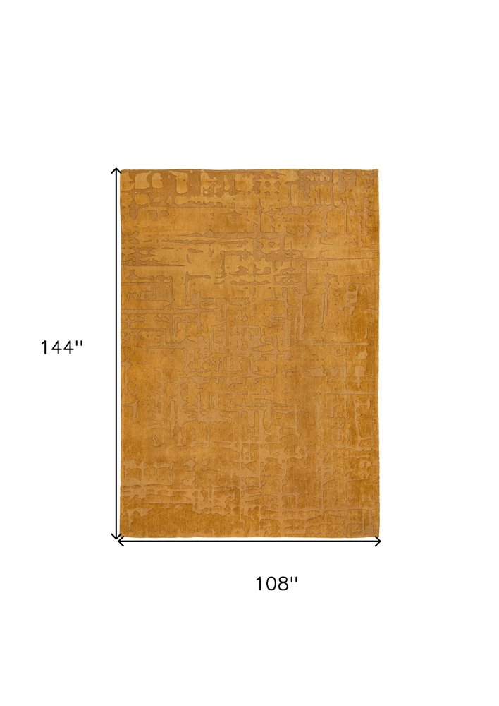 9' X 13' Yellow Abstract Non Skid Area Rug  Warm Home View