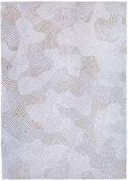 9' X 13' White Abstract Non Skid Area Rug  Warm Home View