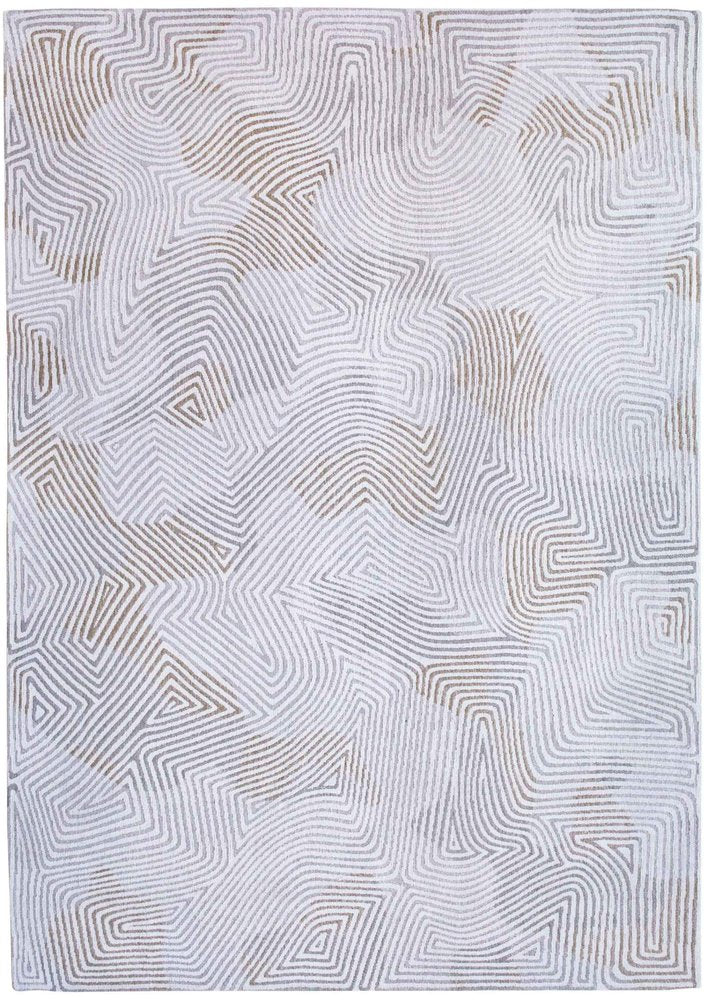 9' X 13' White Abstract Non Skid Area Rug  Warm Home View