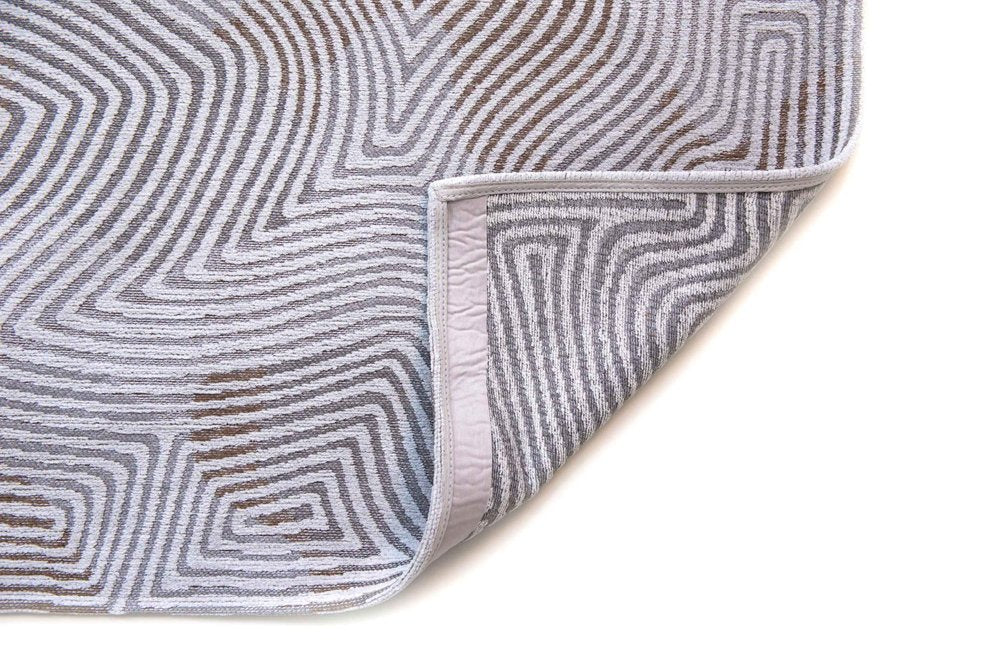 9' X 13' White Abstract Non Skid Area Rug  Warm Home View