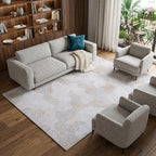 9' X 13' White Abstract Non Skid Area Rug  Warm Home View