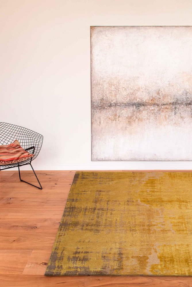 9' X 13' Yellow and Brown Abstract Non Skid Area Rug  Warm Home View