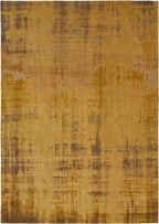 9' X 13' Yellow and Brown Abstract Non Skid Area Rug  Warm Home View