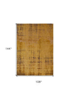 9' X 13' Yellow and Brown Abstract Non Skid Area Rug  Warm Home View