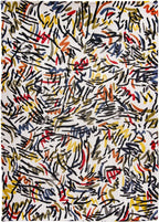 9' X 13' White Abstract Non Skid Area Rug  Warm Home View