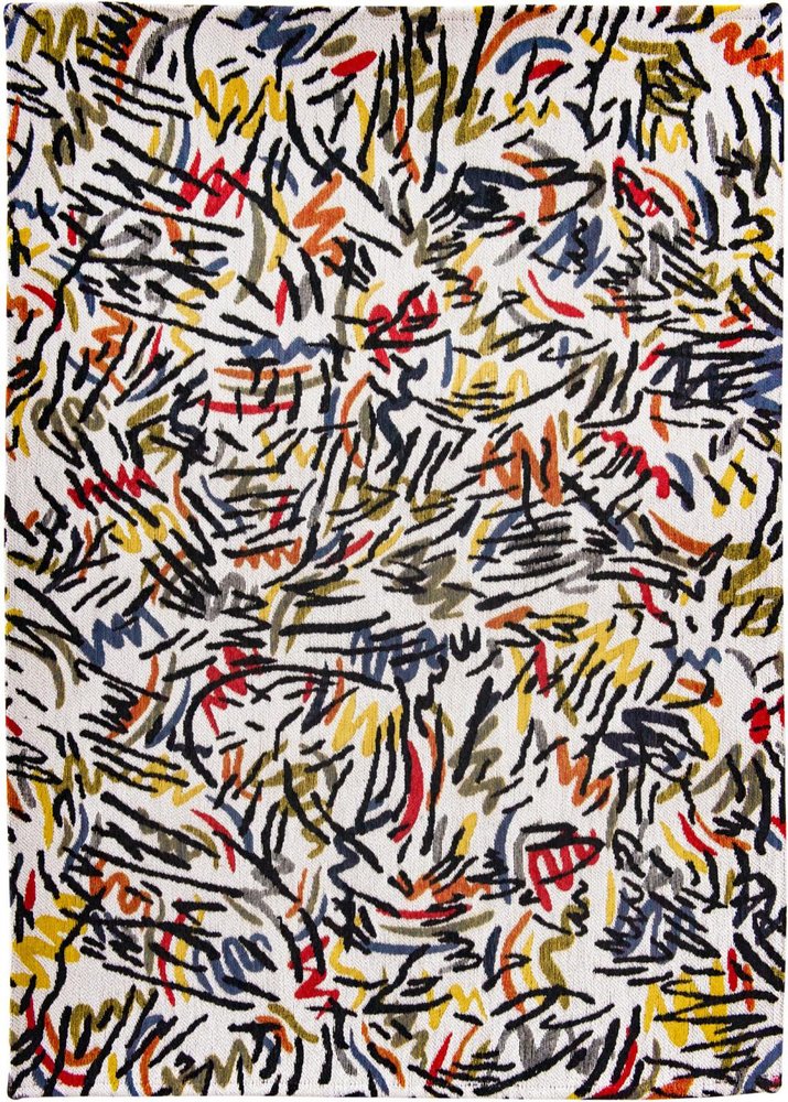 9' X 13' White Abstract Non Skid Area Rug  Warm Home View