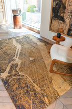 9' X 13' Yellow Abstract Non Skid Area Rug  Warm Home View