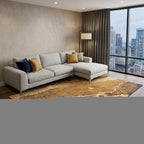 9' X 13' Yellow Abstract Non Skid Area Rug  Warm Home View