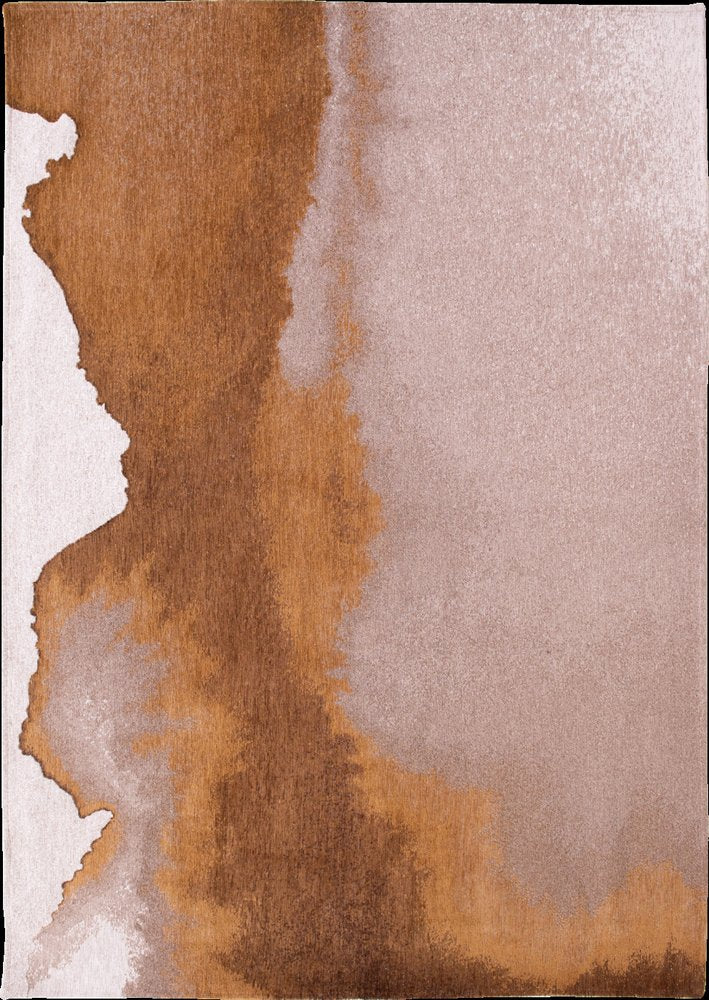 9' X 13' Yellow and Brown Abstract Non Skid Area Rug  Warm Home View