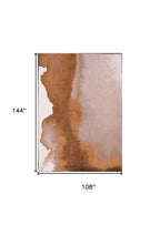 9' X 13' Yellow and Brown Abstract Non Skid Area Rug  Warm Home View