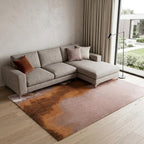 9' X 13' Yellow and Brown Abstract Non Skid Area Rug  Warm Home View