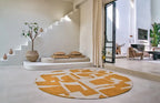 9' X 13' Yellow And White Geometric Washable Area Rug  Warm Home View