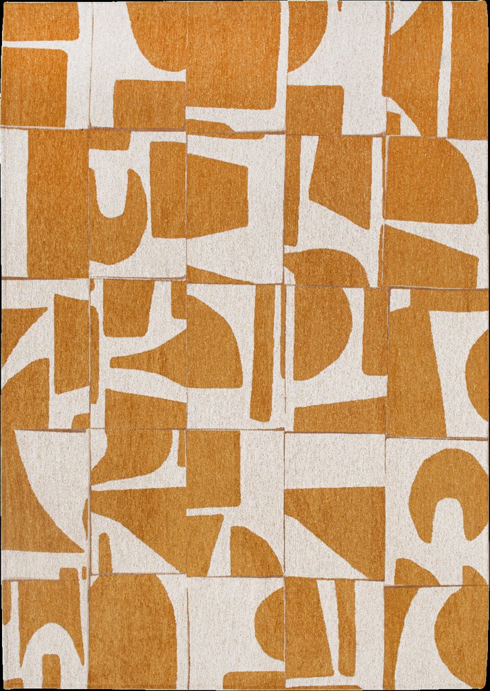 9' X 13' Yellow And White Geometric Washable Area Rug  Warm Home View