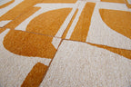 9' X 13' Yellow And White Geometric Washable Area Rug  Warm Home View