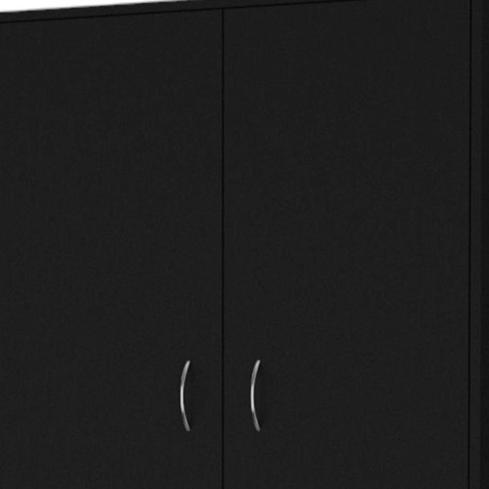 71" Black Two Door Three Drawer Combo Dresser  Warm Home View