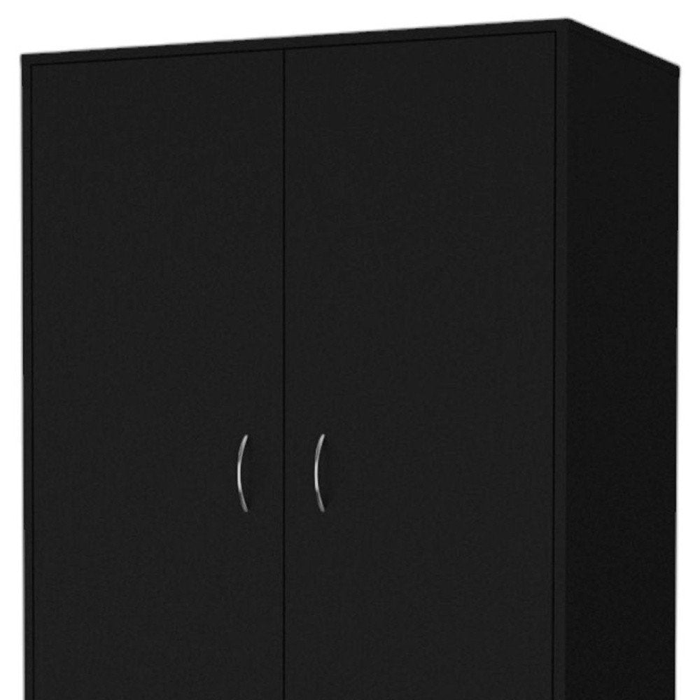 71" Black Two Door Three Drawer Combo Dresser  Warm Home View