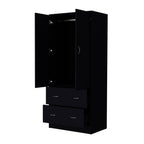 71" Black Two Door Two Drawer Combo Dresser  Warm Home View