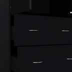 71" Black Two Door Two Drawer Combo Dresser  Warm Home View
