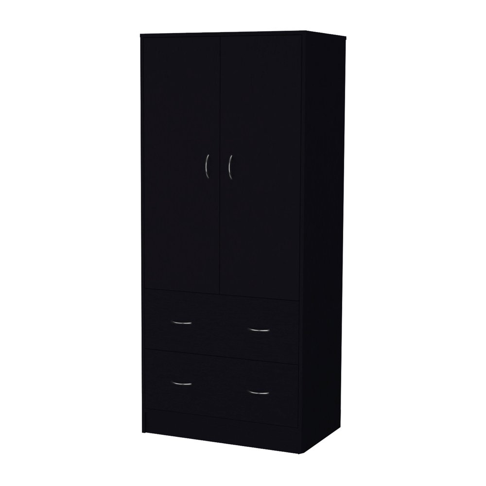 71" Black Two Door Two Drawer Combo Dresser  Warm Home View