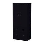 71" Black Two Door Two Drawer Combo Dresser  Warm Home View