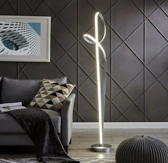 Budapest LED Silver  63" Tall Floor Lamp // Dimmable  Warm Home View