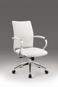 White and Silver Adjustable Height Swivel Rolling Office Chair  Warm Home View