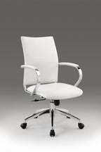 White and Silver Adjustable Height Swivel Rolling Office Chair  Warm Home View