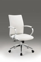 White and Silver Adjustable Height Swivel Rolling Office Chair  Warm Home View