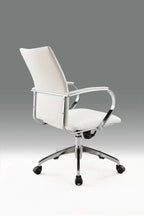 White and Silver Adjustable Height Swivel Rolling Office Chair  Warm Home View