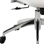 White and Silver Adjustable Height Swivel Rolling Office Chair  Warm Home View