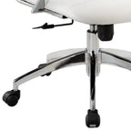 White and Silver Adjustable Height Swivel Rolling Office Chair  Warm Home View