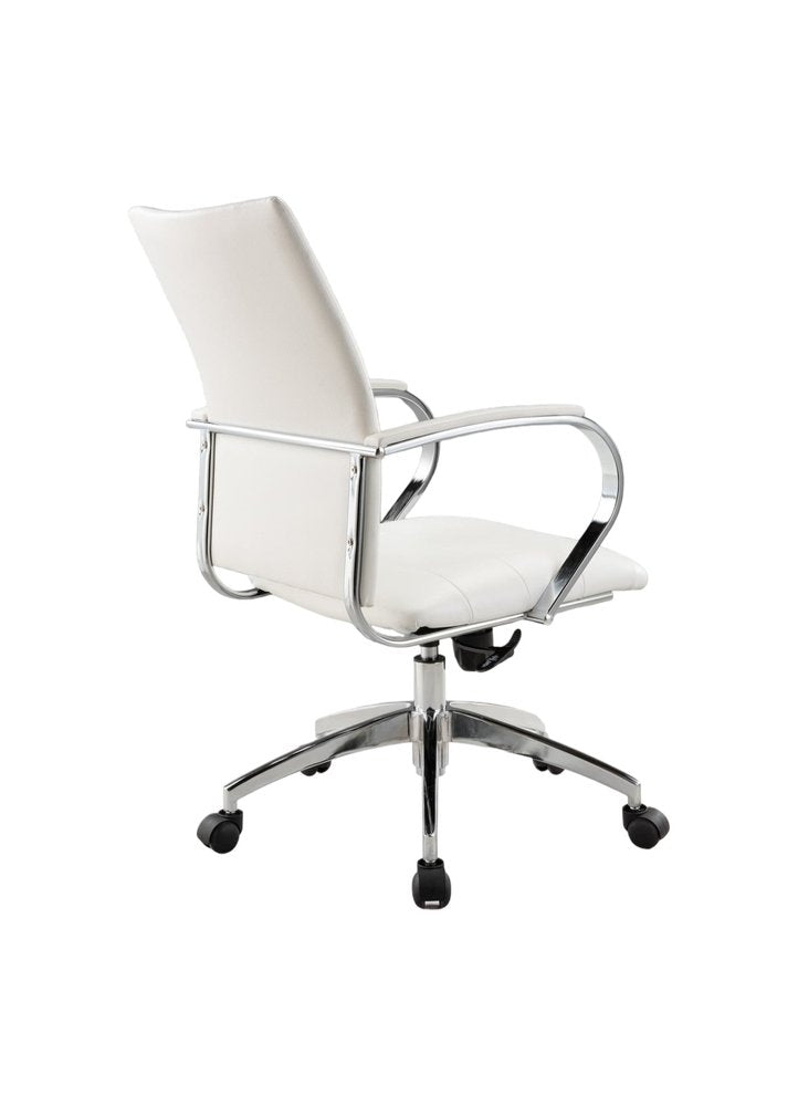 White and Silver Adjustable Height Swivel Rolling Office Chair  Warm Home View