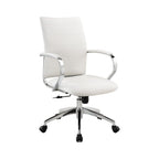 White and Silver Adjustable Height Swivel Rolling Office Chair  Warm Home View