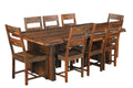 Nine Piece Brown Solid Wood Dining Set with Eight Chairs  Warm Home View
