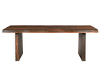 Nine Piece Brown Solid Wood Dining Set with Eight Chairs  Warm Home View