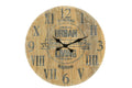 24" Natural Distressed Solid Wood Silent Analog Round Wall Clock  Warm Home View