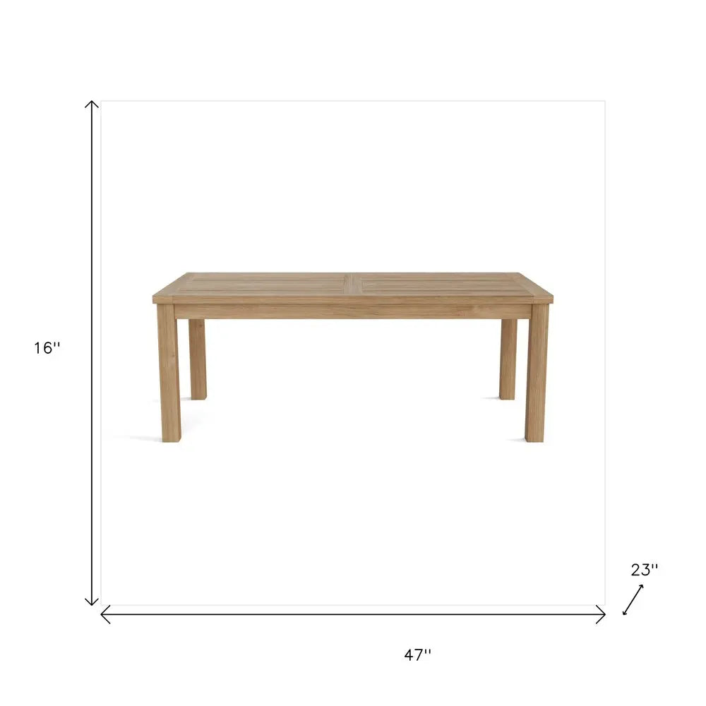 47" Natural Solid Wood Outdoor Coffee Table, Premium Teak  Warm Home View