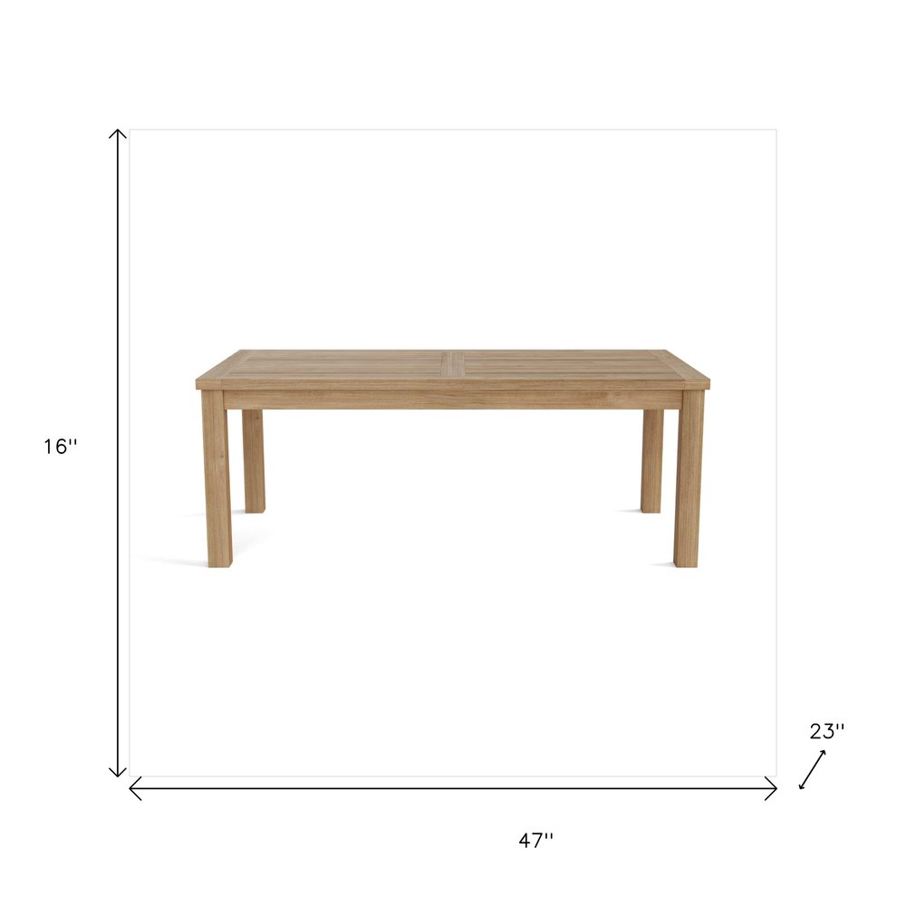47" Natural Solid Wood Outdoor Coffee Table  Warm Home View