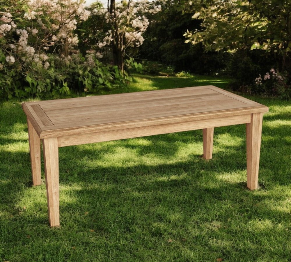 47" Natural Solid Wood Outdoor Coffee Table  Warm Home View