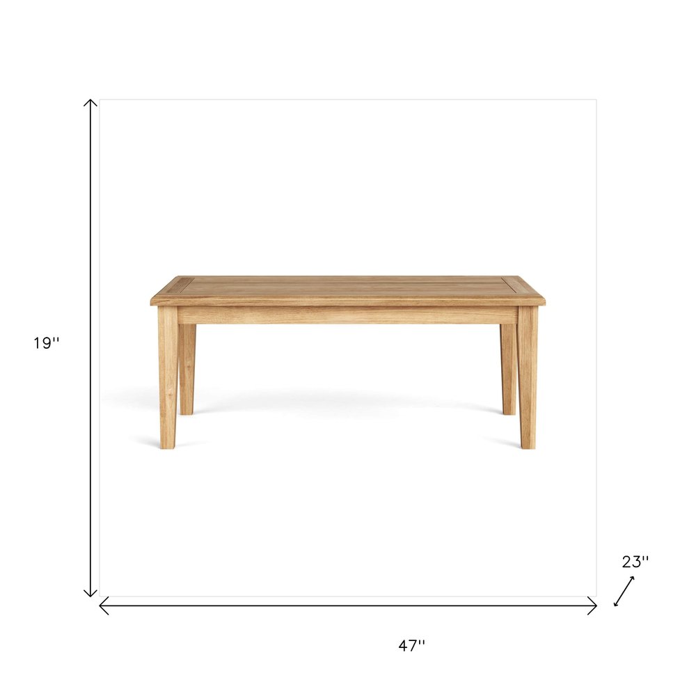 47" Natural Solid Wood Outdoor Coffee Table  Warm Home View