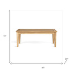 47" Natural Solid Wood Outdoor Coffee Table, Teak  Warm Home View