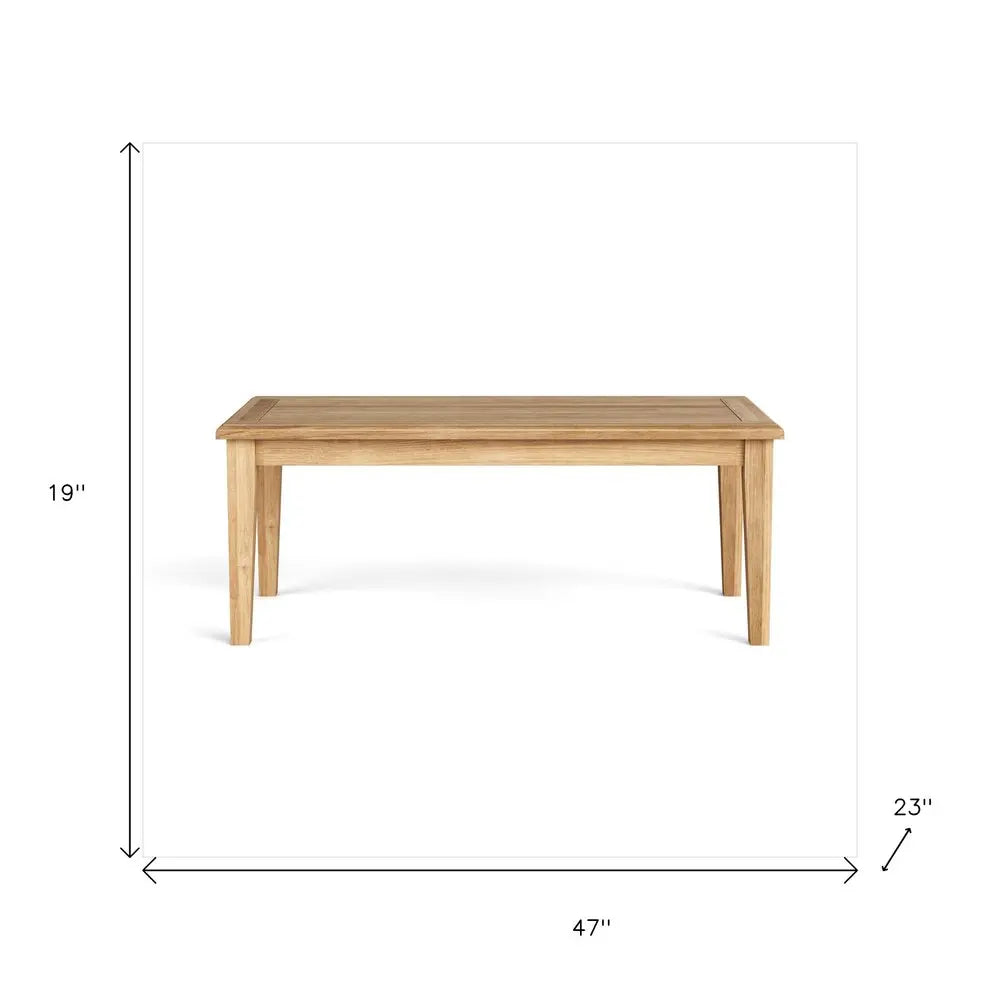 47" Natural Solid Wood Outdoor Coffee Table, Teak  Warm Home View