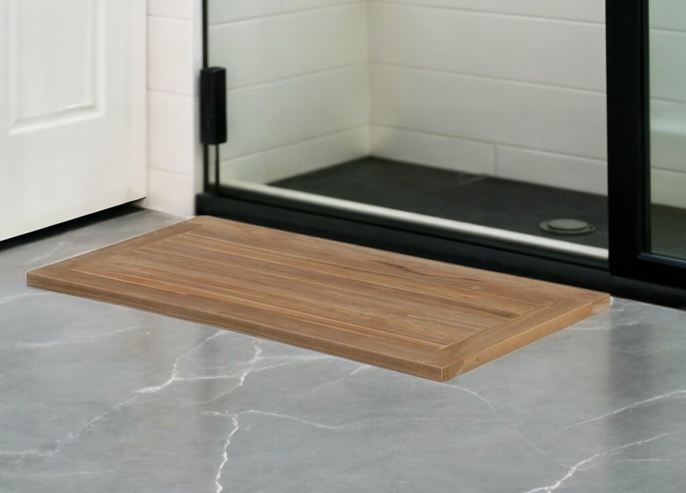 Natural Teak 39" Shower Mat  Warm Home View